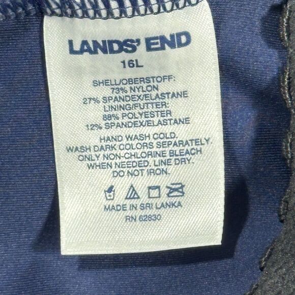 Lands' End‎ Swimsuit Womens 16 Long Blue Floral One Piece Tank Underwire Cups - Picture 5 of 16